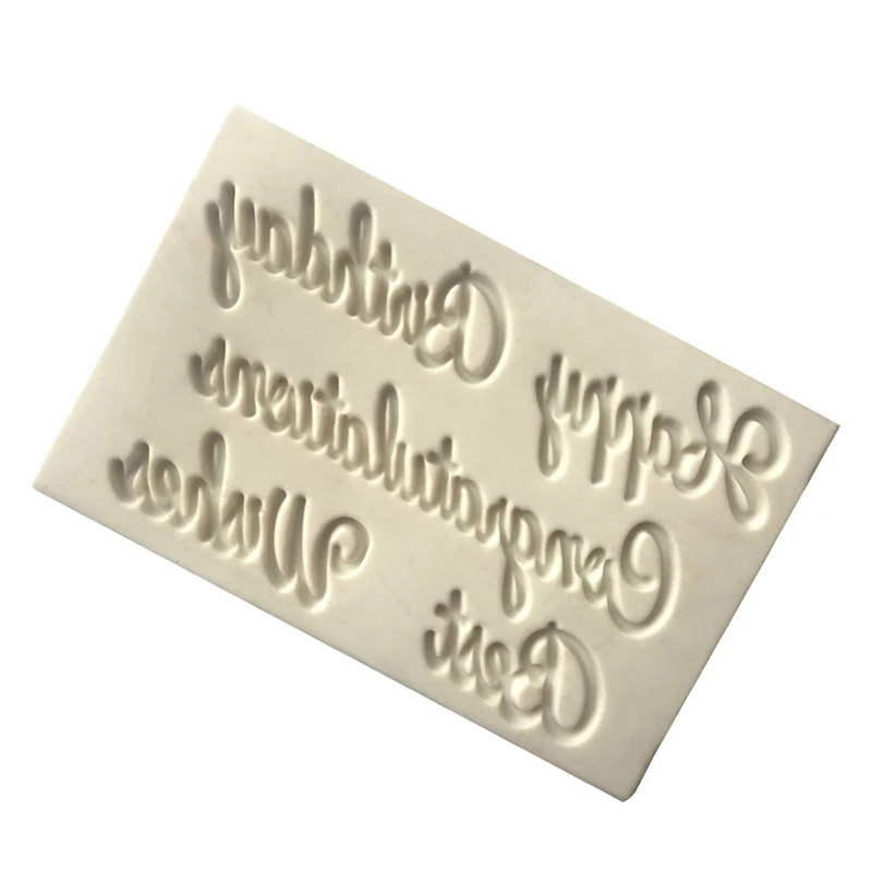 1 Pc Chocolate Mould Cake Decorating Tools Blessing Letters Happy Birthday Best Wishes Congratulations Silicone Fondant Molds