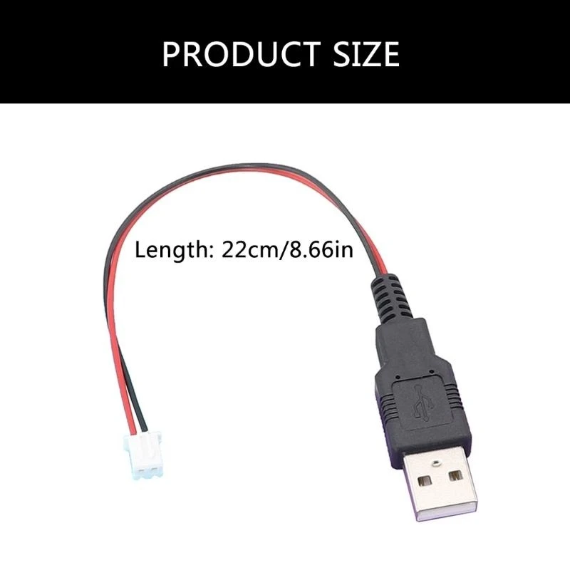 83CE USB Pria ke XH2.54 2P Terminal Cable 2core Power Supply Cable for Power dan Sinyal Transmission Dalam proyek DIY