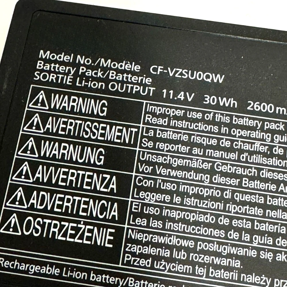 2600MaH For Panasonic Toughbook CF-20 CF-VZSU0QW Battery
