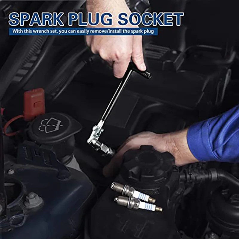 4-piece spark plug socket wrench set, high-strength chrome-plated spark plug tools, automotive repair tools 16mm 18mm 21mm