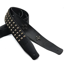 Leather Guitar Strap Smooth Waterproof Soft Wear-Resistant Adjustable Length Electric Guitar Bass Suitable