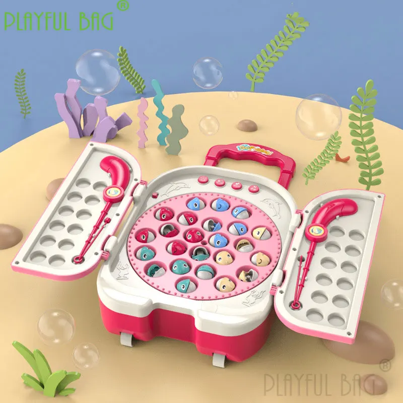 New children's fishing interactive toys magnetic electric rotating cycle Diaoyutai early education educational toys gift YD02