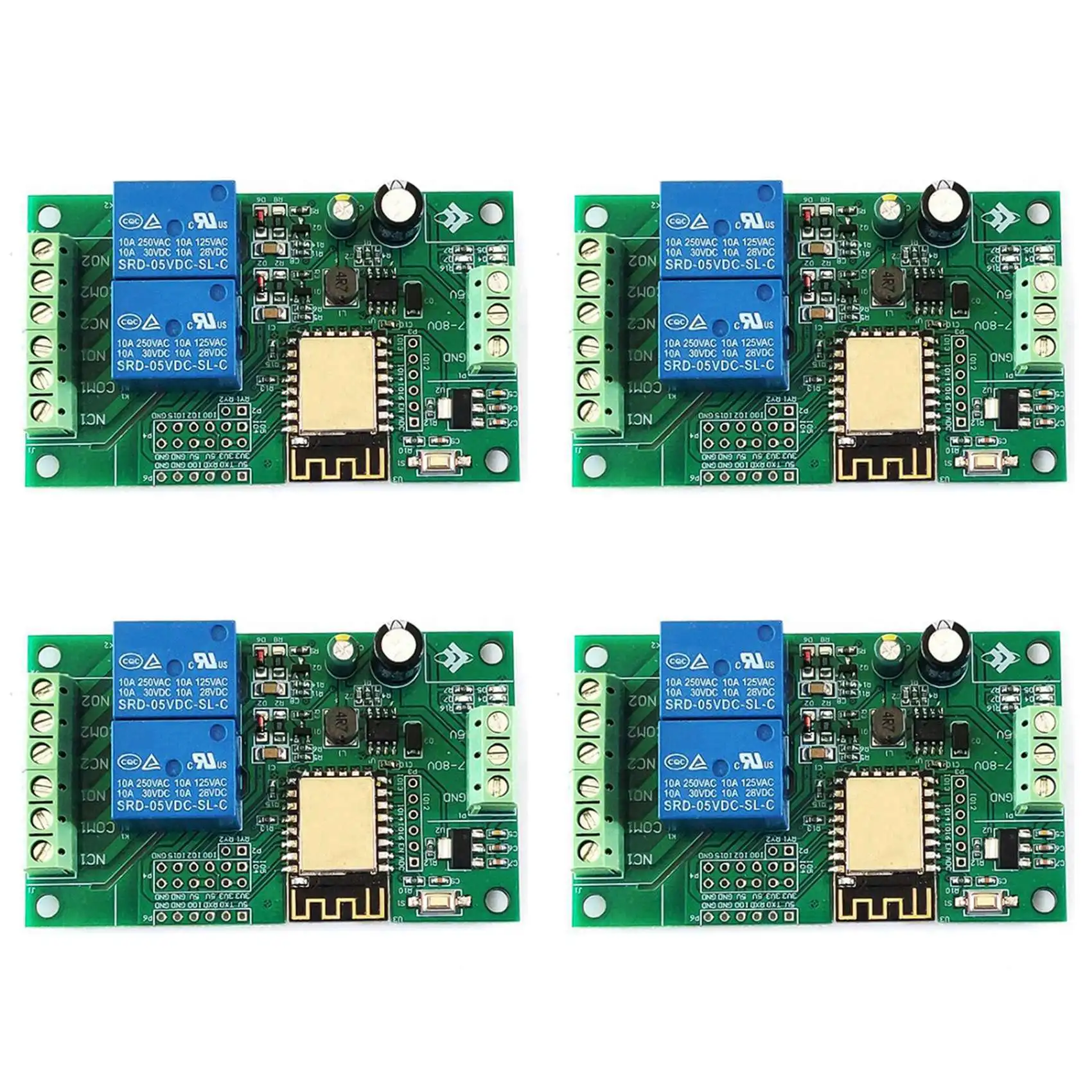 B92B-4X Esp8266 Esp-12F Wifi Relay Module 2Channel 5V/8-80V Network Relay Switch For Arduino Ide Smart Home App Remot Control