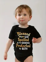 Newborn Baby Boy Girl Clothes My Mom Thinks She Is in Charge That's So Cute Funny Letter Printed Infant Rompers Baby Outfits 5
