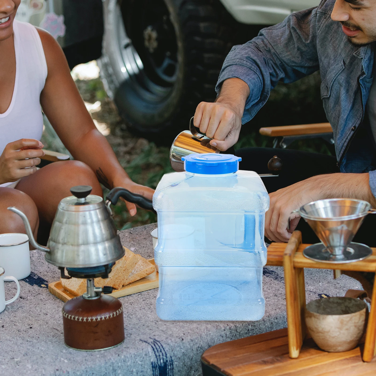 

Large Capacity Water Storage Tank Camping Jug PVC Material Leakproof Handheld Car Household Liquid Container Bottle