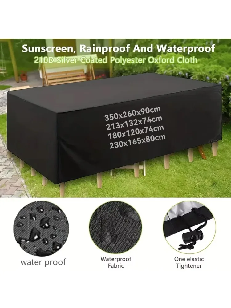 Tuinmeubelhoes Waterdicht en winddicht Uv 210D Oxford stoffen beschermhoes voor tuintafel - afbeelding 2