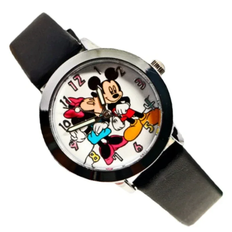 Disney-Reloj de Mickey y Minnie para niños y niñas, relojes luminosos de cuarzo con dibujos animados, bonitos regalos de cumpleaños