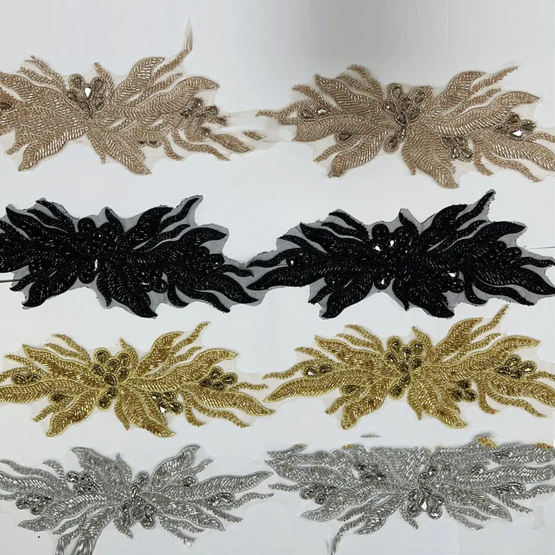 

5 ярдов, расшитая бисером, полиэфирная хрустальная стеклянная трубка, блестки, листья и цветы, платье, аксессуары для одежды, сделай сам