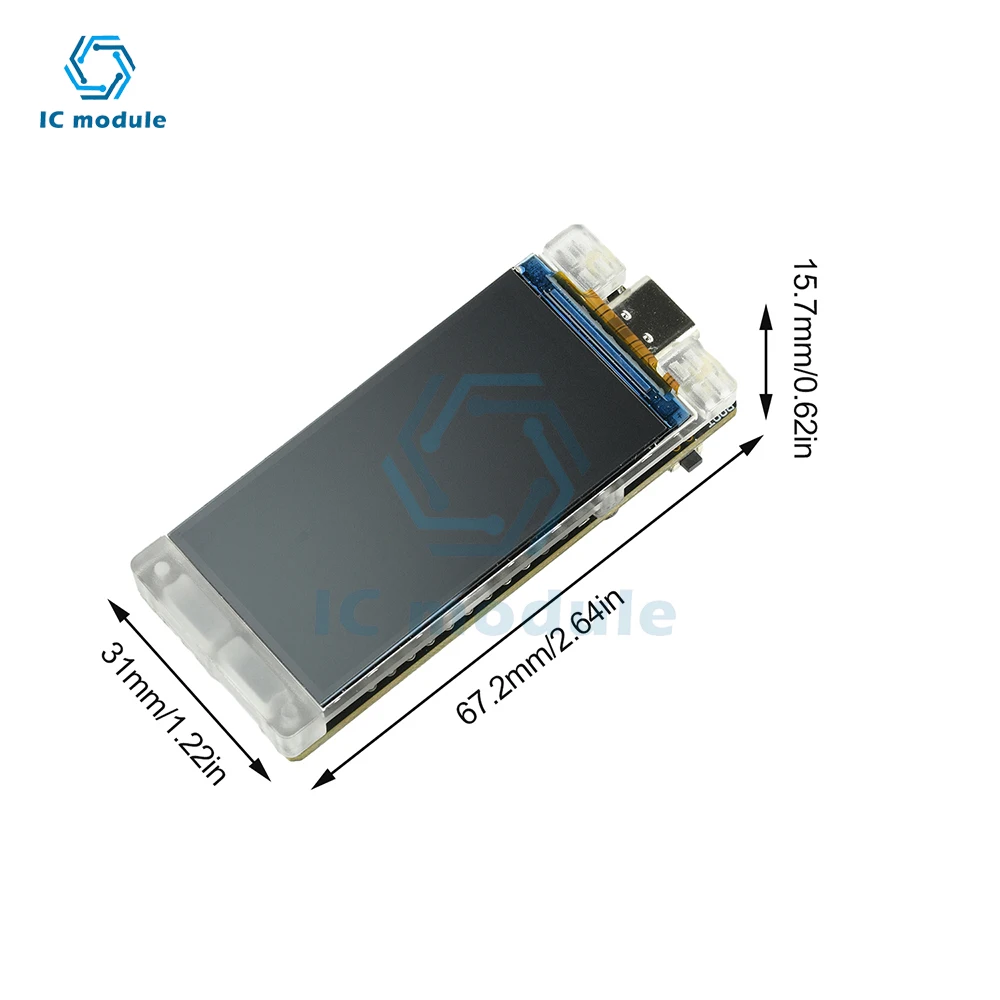 ESP32-R8 Development Board with 1.9 Inch TFT Screen - T190 Module for Hash Rate Calculation (388KH/s) WiFi BT & Type-C