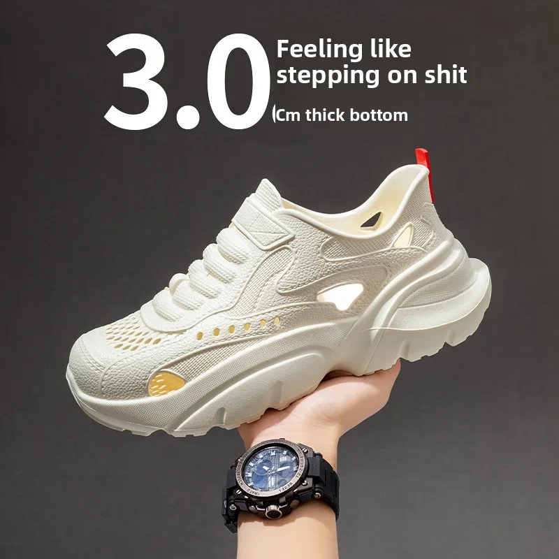 Men EVA Platform Dad Clogs Hollow Breathable Slip On Water Shoes Non-Slip Outdoor Beach Walking Sandals EU36-45