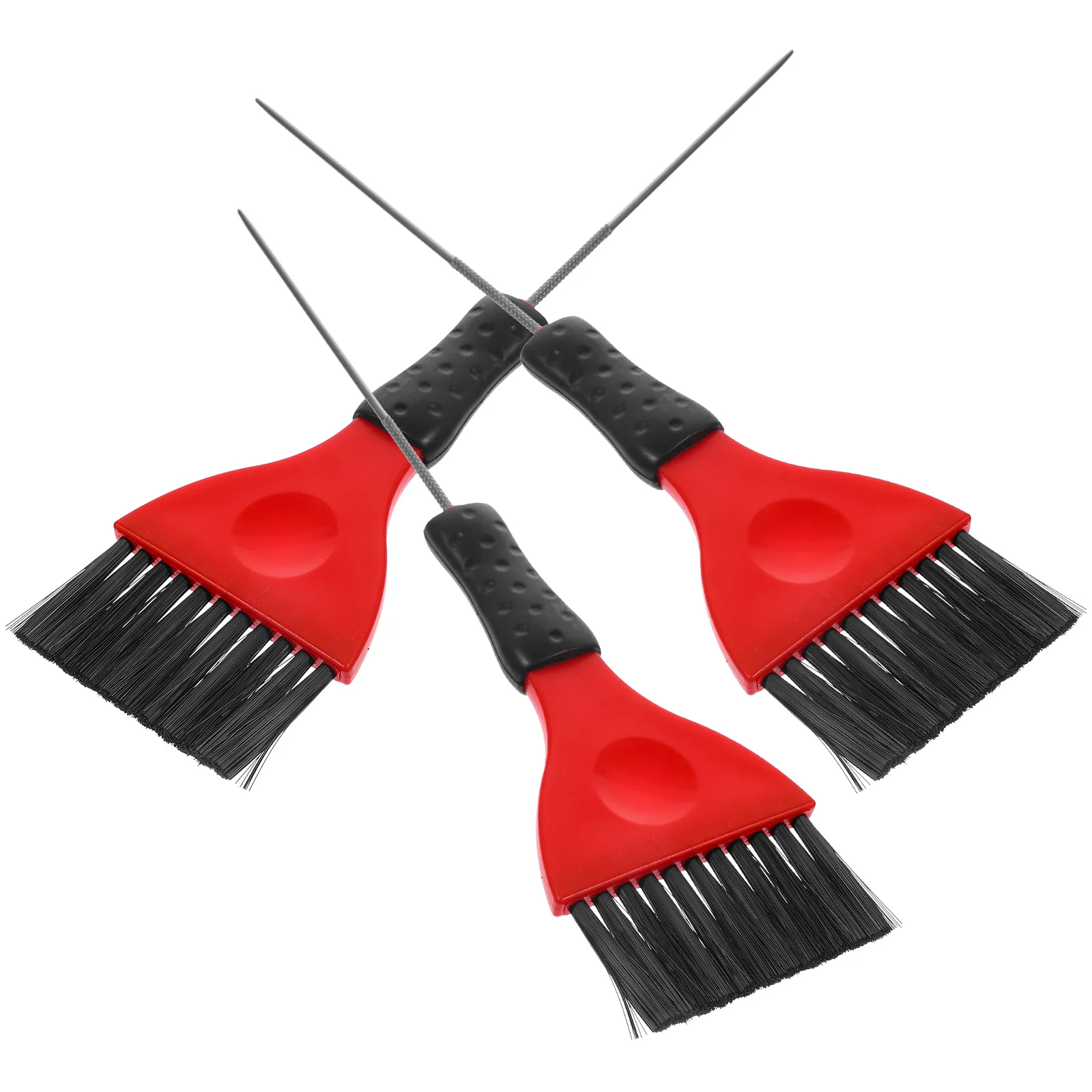 

3pcs Professional Hair Coloring Brush Dye Applicator Long Pin Tail Handle For Salon Home Tinting Highlighting Soft Bristles