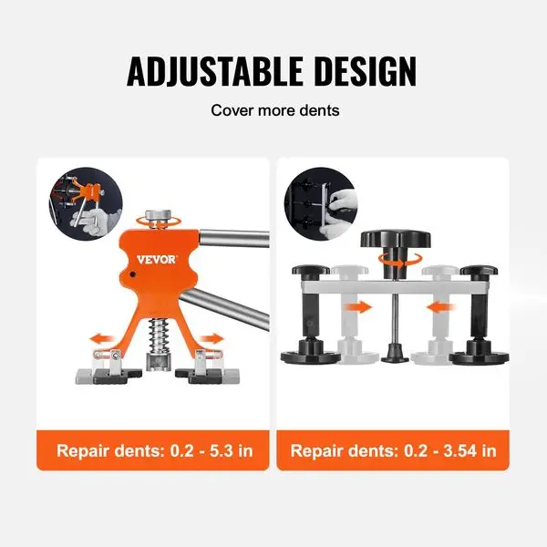 VEVOR 69 Buah Kit Perbaikan Penyok, Kit Alat Penghilang Penyok Tanpa Cat Bodi Mobil Otomatis, Pengangkat Emas, Penarik Jembatan, Kit Alat Palu Geser