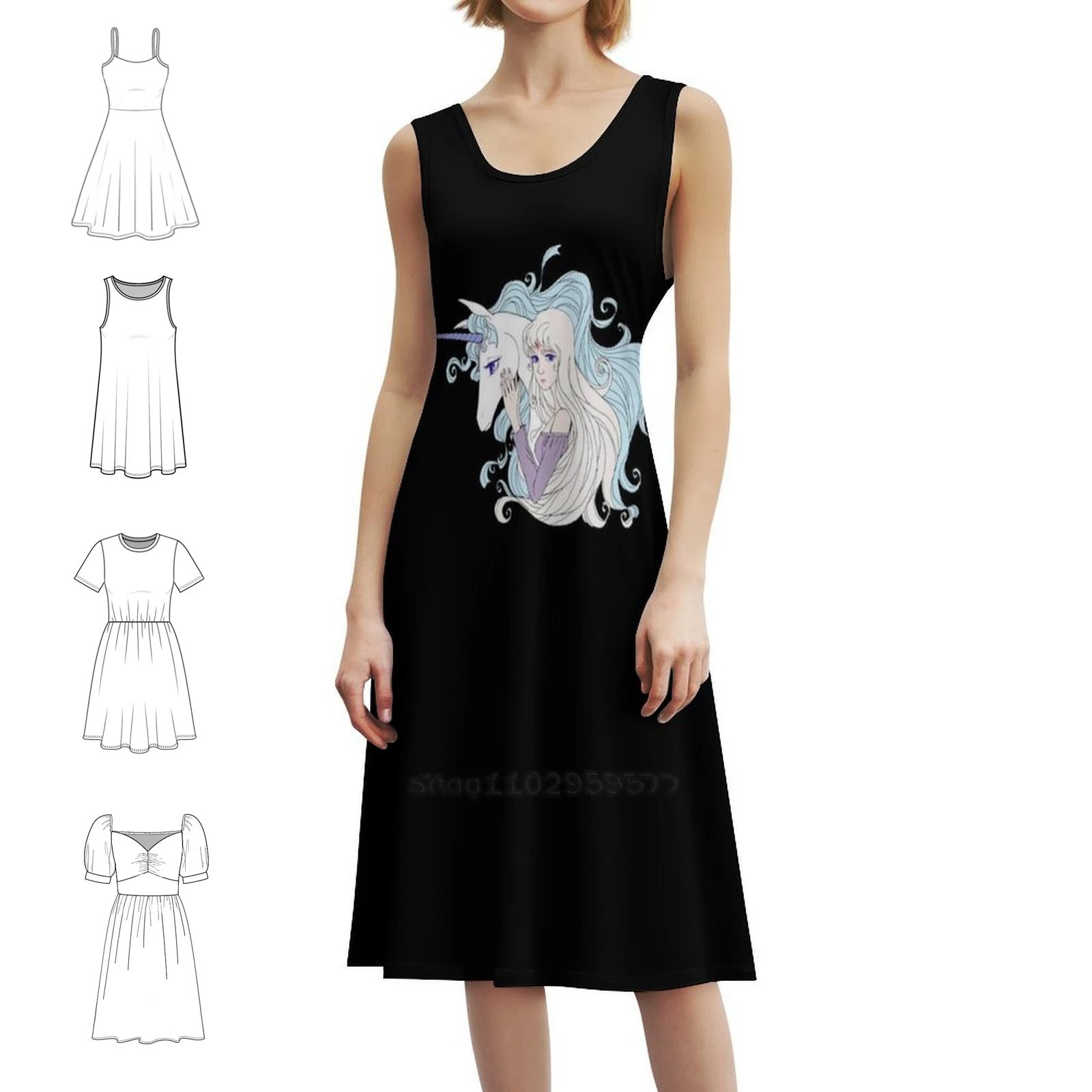 

We Are One-The Last Unicorn Women's Streetwear Party Dress Trendy Print Club Clothing For Female The Last Unicorn Unicorn Das