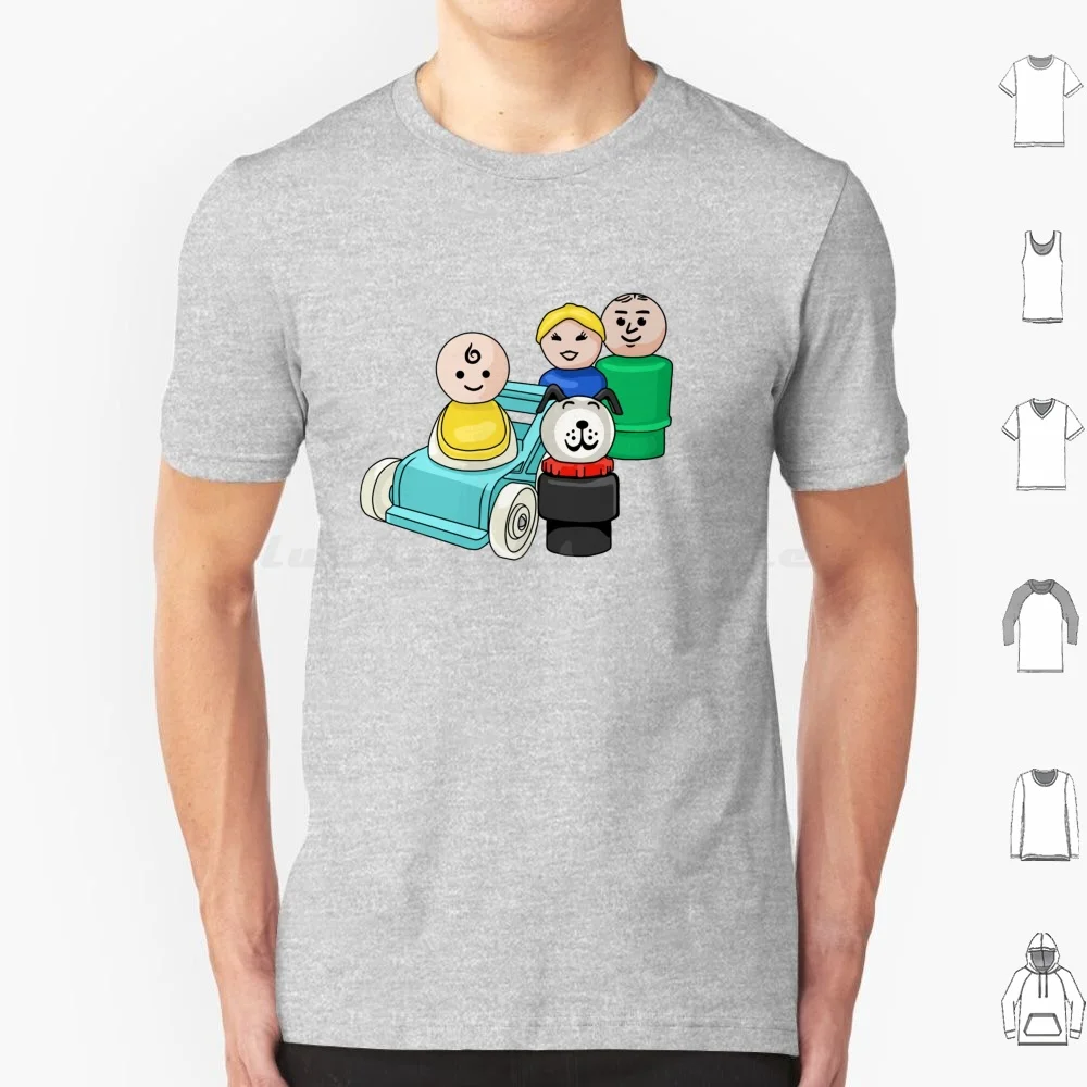 Camiseta de la pequeña familia con cochecito de bebé, camiseta fresca de algodón 6xl Fplp Little People Fisher Price Little People Round People Sew