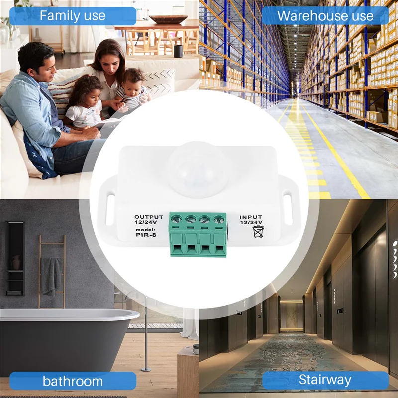 AS95-DC 12 В 24 В PIR датчик движения функциональный контроллер светодиодный переключатель корпус инфракрасный переключатель таймер движения белый для светодиодных лент