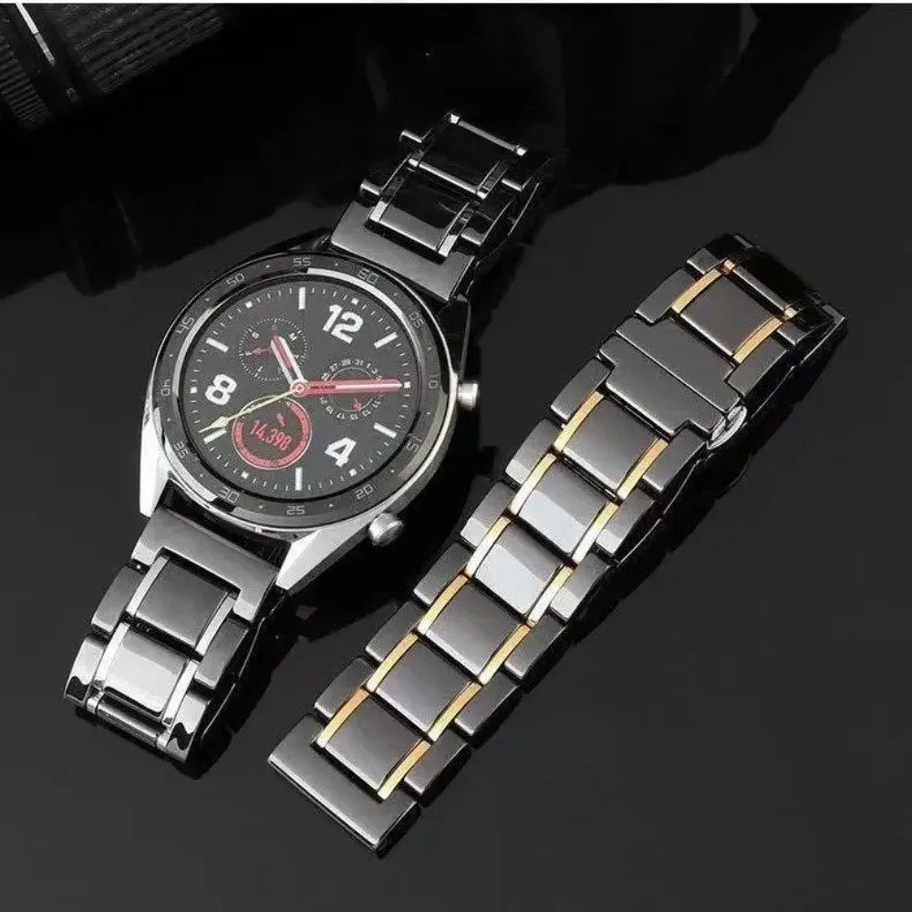 20/22mm Ceramic+Metal Strap for Garmin Venu 3/2 Forerunner 965 265 165 55 Comfortable Wristband Garmin Approach S50/Vivoactive 6