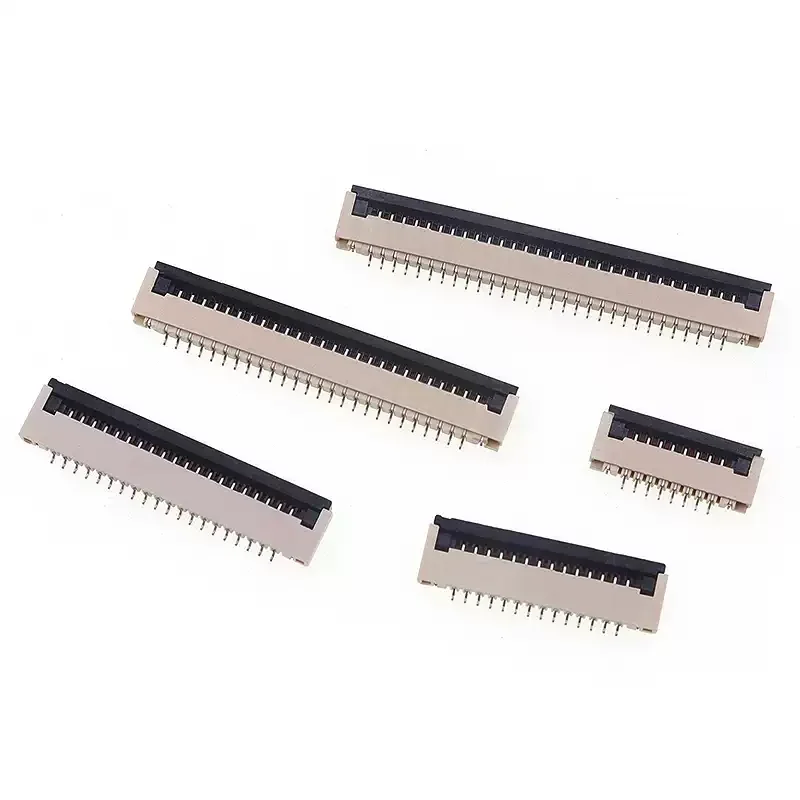 5Pcs 1.0mm Pitch FFC FPC Connector Socket Flip Type ZIF Flat Cable Connector 4/6/8/10/12/16/20/22/24/30 Pin SMD Adapter Kit