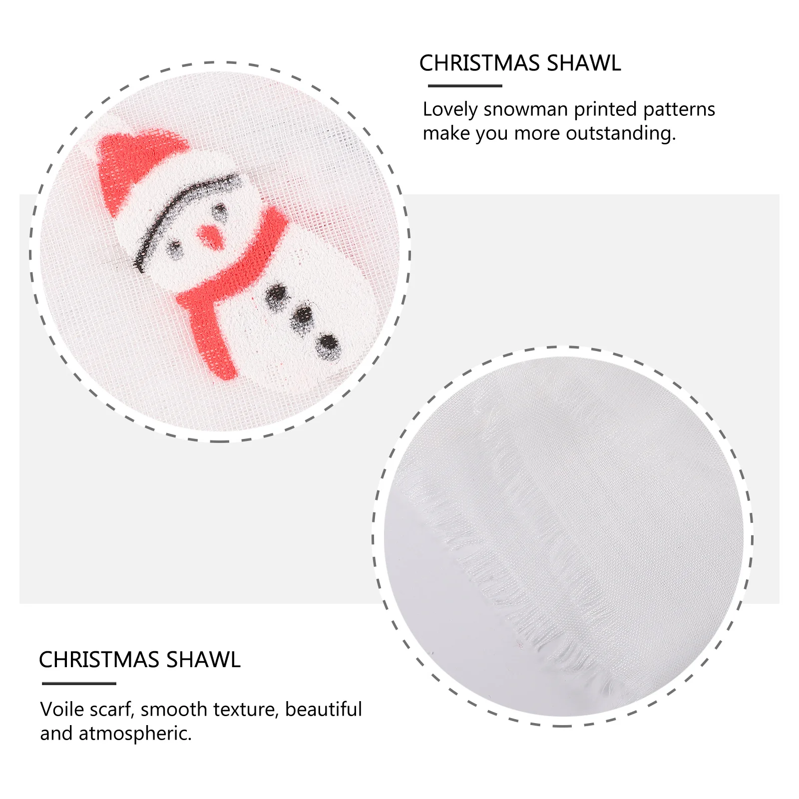 

Scarf Women Christmas Printing Delicate Shawl The Gift Women's Scarves Snowman Printed