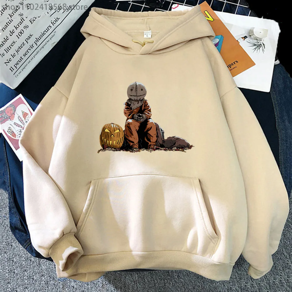

Толстовки с капюшоном с принтом «Кошелек или жизнь» на Хэллоуин, уличная одежда, женский топ Y2k, мужской повседневный топ с длинными рукавами