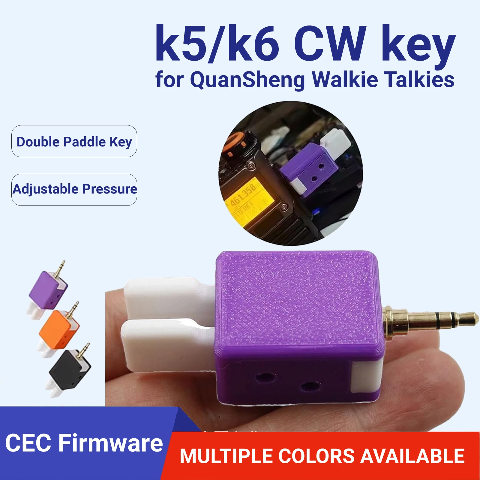 

Ключ CW для K5 K6, радио, рация, двойной лопастной автоматический ключ, регулируемое давление на палец, удерживает прошивку CEC