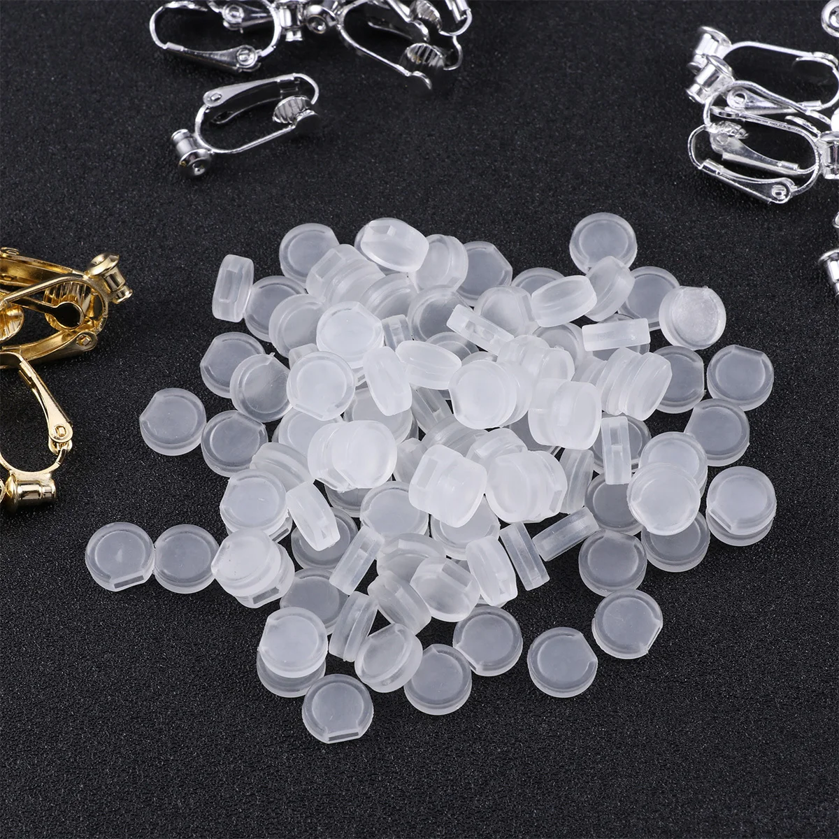 1Set Ear Clips Set Lightweight Copper Metal Non Piercing Earrings Portable Studs Clip Converters DIY Jewelry Tools Golden Silver