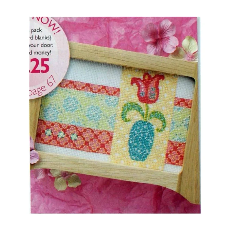 Cross Stitch Kit Magazine Style Flower Tulip 28ct18ct14ct11ct Precision Print Embroidery Cloth DIY Hand Embroidery Material Bag