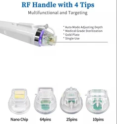 Cartuchos RF de 4 puntas sin aislamiento, 10/25/64 pines y Nano para máquina de radiofrecuencia RF fraccionada con microagujas
