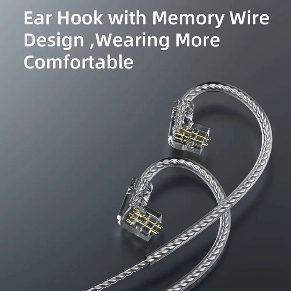 Lafitear cabo de atualização de fone de ouvido banhado a prata tipo C DAC S-PIN HIFI V7.1 estéreo USB-C para QDC KZ TRN IEMs