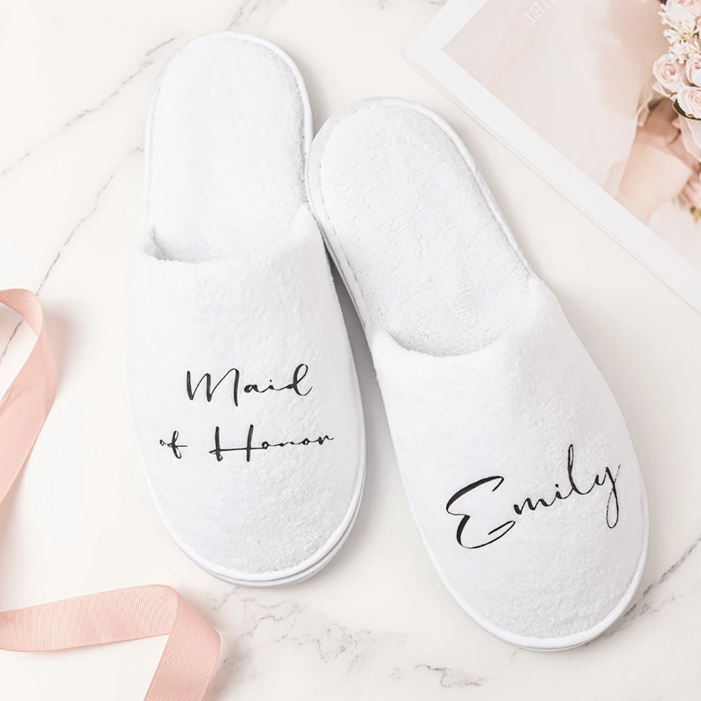 Personalized Wedding Slippers, Bachelorette, Bridal Shower, Proposal Party, Bridesmaid Slipper, Custom Wedding Gift