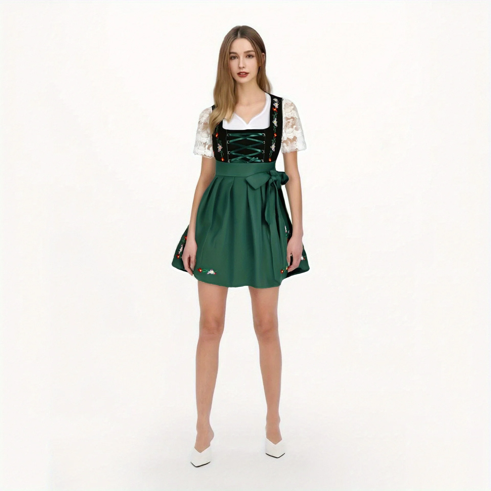 

2025 Halloween Carnival Clothing German Beer Festival Clothing Skirt Set Bavarian Women's Clothing Women's Dress Accessories Set
