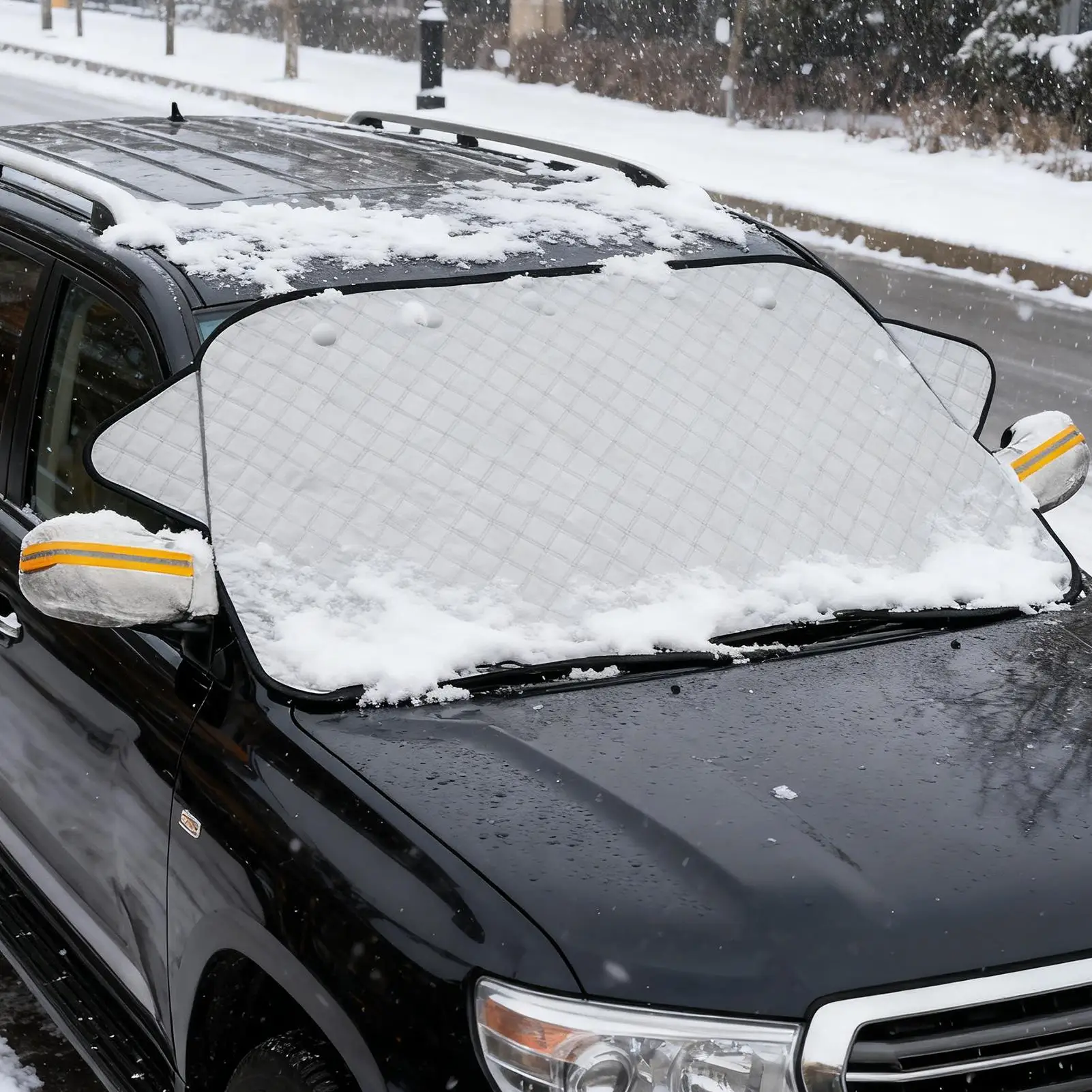 

Snow Cover For Car Windshield 4-Layer Protector With Storage Bag Snow Cover Protector For Indoor Outdoor SUVs Trucks Vehicles