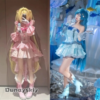 Nanami Luchia/Hanon Hosho Cosplay Anime Mermaid Melody Costume Pink blue Princess Lolita Dress Anime Outfits Wig Prop 3XL Suits