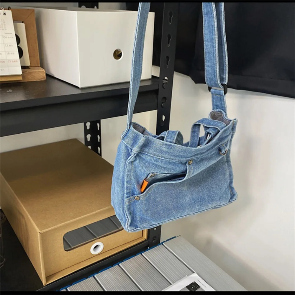 

High Quality Denim Cloth Women Little Shoulder Bag Girl Small Casual Handbag Totes Lady Designer Travel Shopping Purse
