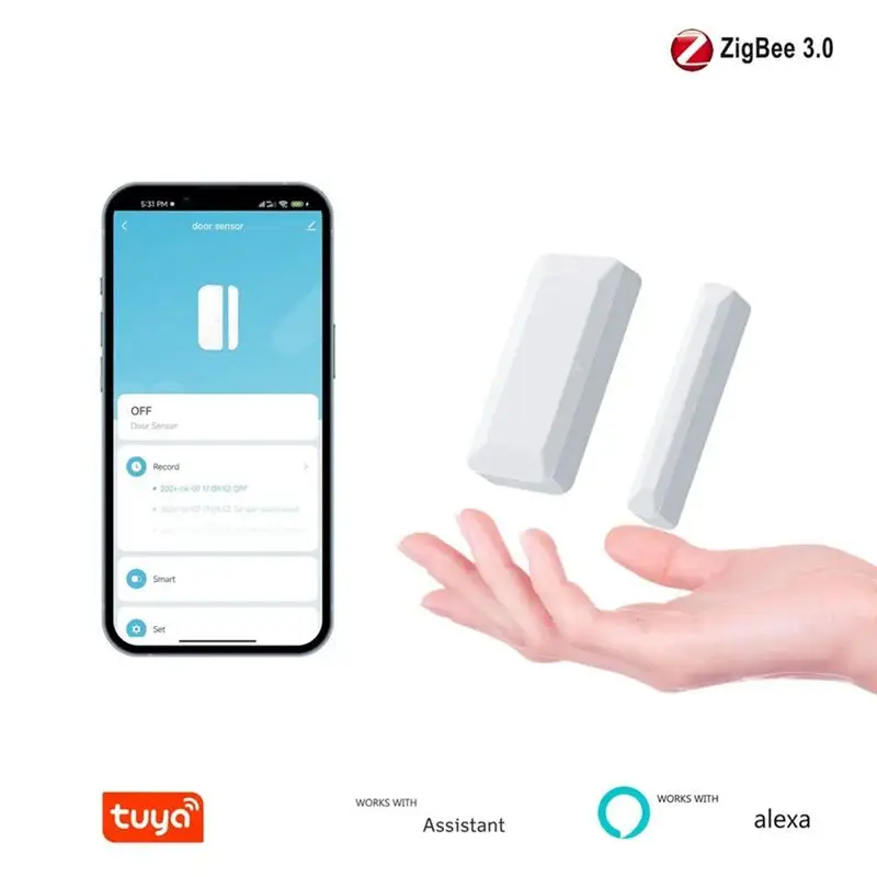 ABLQ Tuya Zigbee Door Sensor Window Sensor Wireless Smart Door Sensor Alarm Support Home Security&Automation