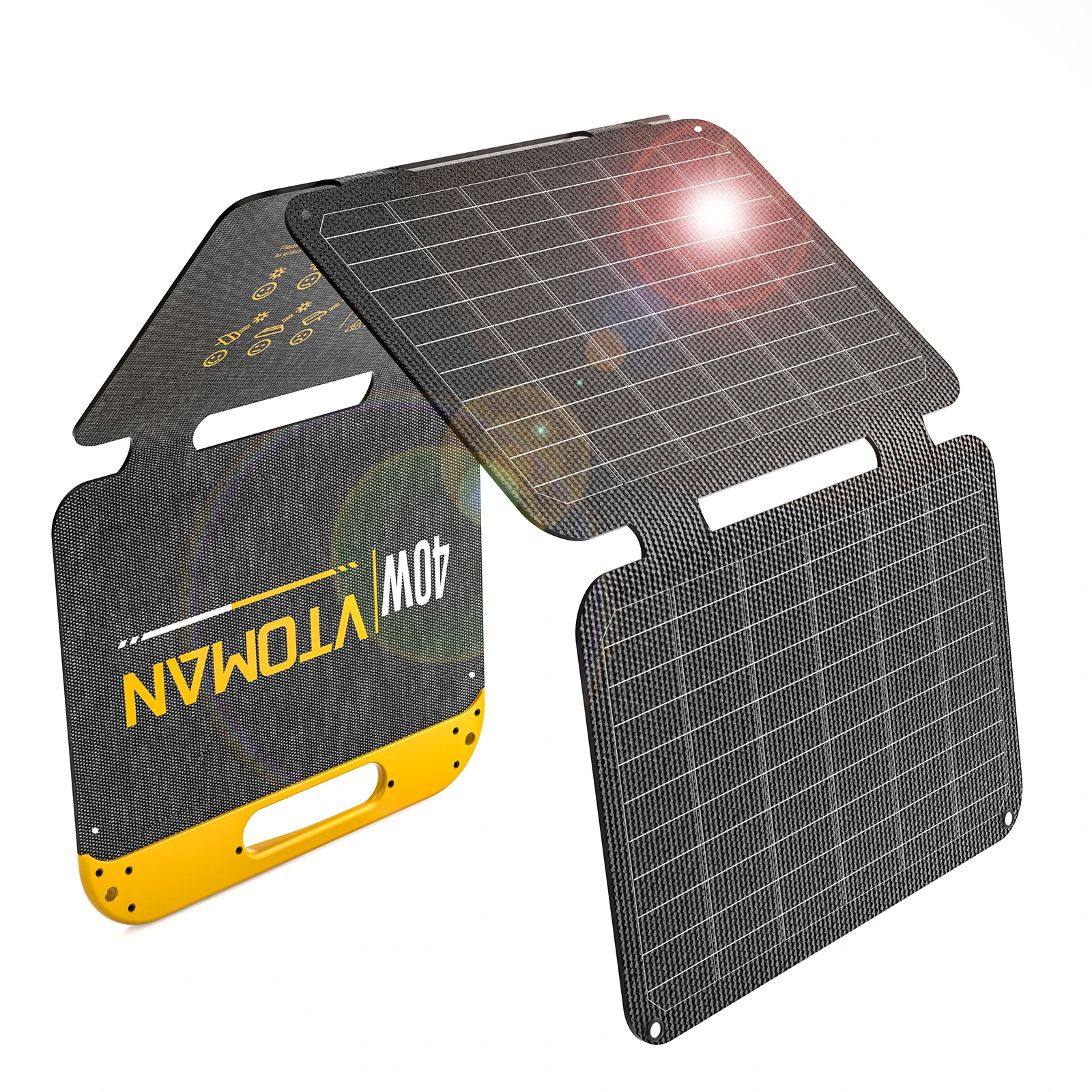 VTOMAN VTOMAN 40W Foldable Solar Panel, Waterproof Portable Solar Charger with USB-C & USB-A Outputs, Tablet for Camping Hiking Travel
