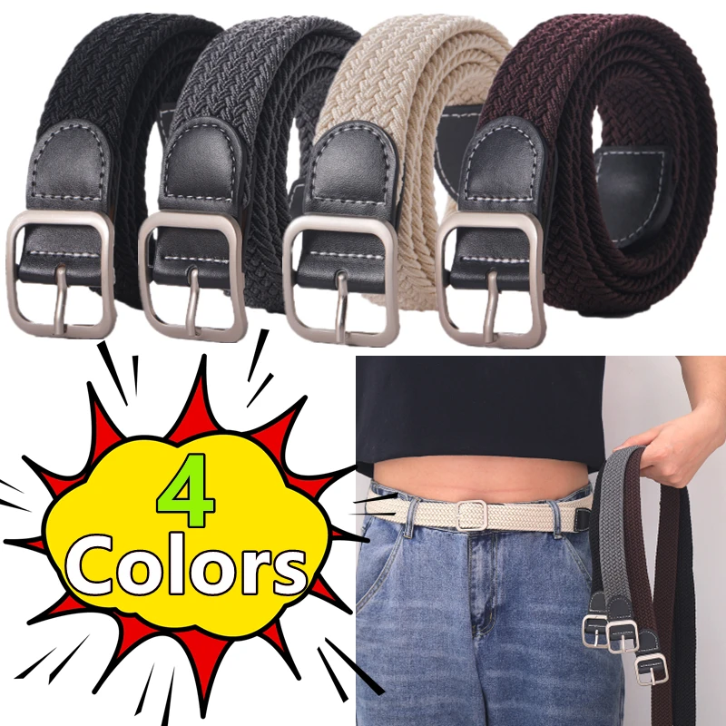 

Women's Belt Casual Woven Elastic Belt Outdoor Sports Men's Belt Climbing Work Knitted Belt Jeans Suit Pants Men Women Universal