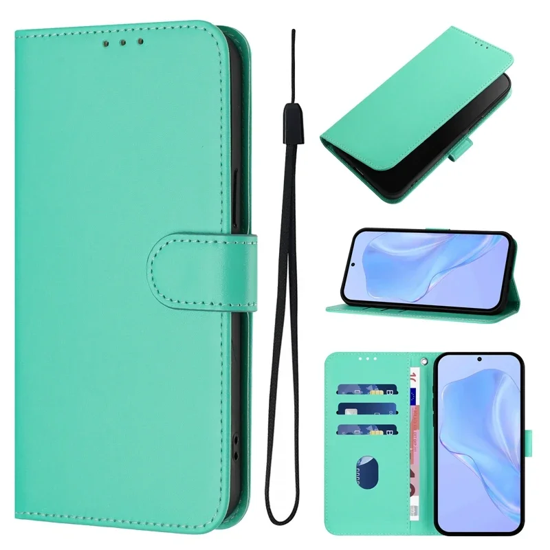 For Realme GT5 6 Case on For Coque Realme GT 6 6T 5 3 Flip Cover sFor Realme GT Neo5 204W Neo 6 SE Solid Color Leather Case Capa
