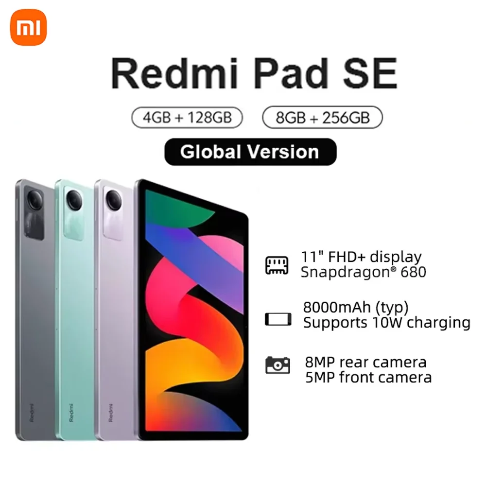 Xiaomi Redmi Pad SE Mi Tablet Global Version 4GB 128G 8GB 256G Snapdragon® 680 90Hz 11