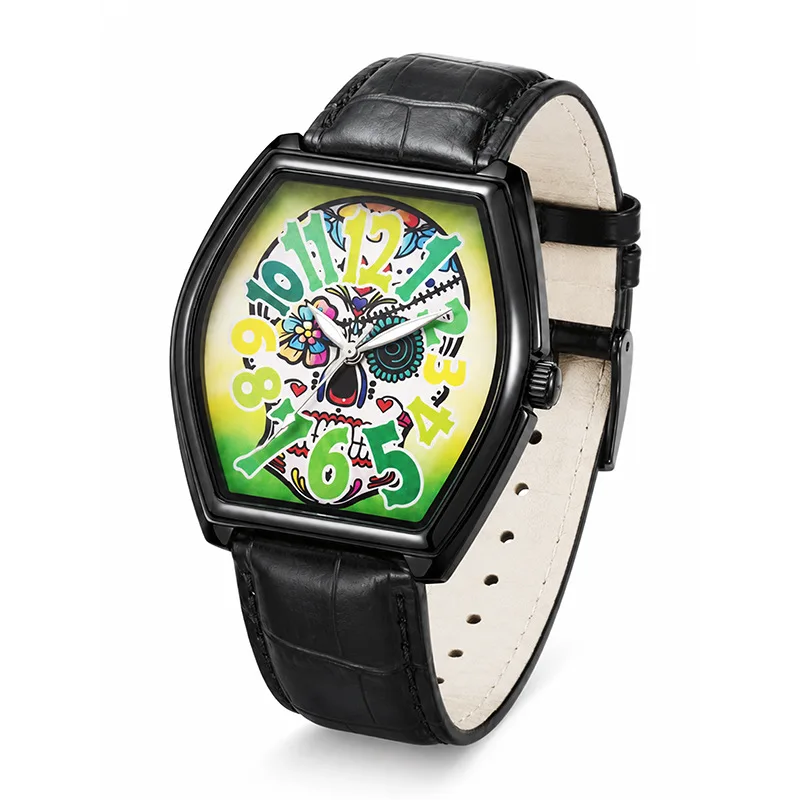 Halloween Skull Flower Quartz Watch Various Strap Choice Luminous Youth Men's and Women's Fashion Accessories Wristwatch
