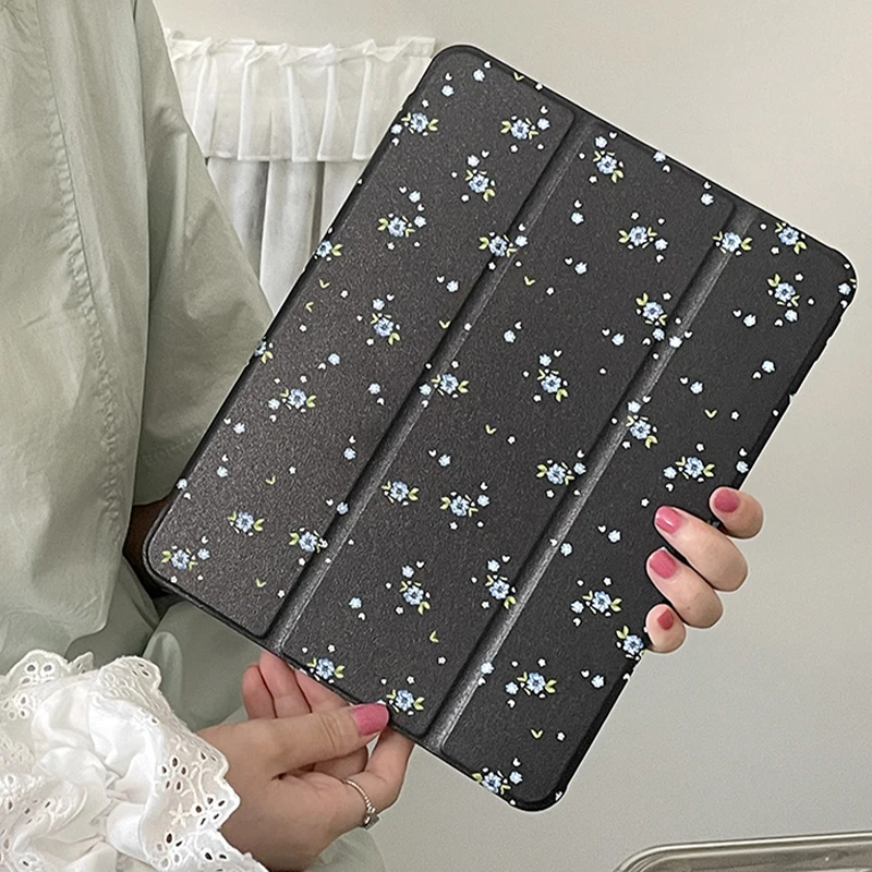 Floral Case For iPad Air 11 13'' M3 M2 Pro11 12.9 13 inch M5 M4 for iPad A16 11th 10th Gen 10.2 7th 8th 9th Air 4 5 10.9'' Cover