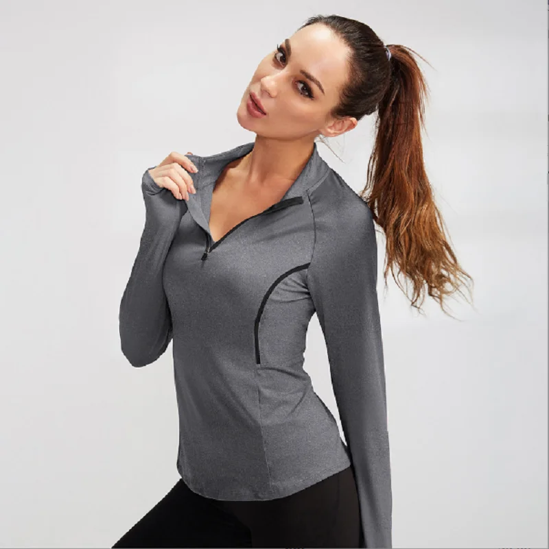 Hot Sale New Fashion Women's Yoga Fitness Sports Jacket High Strecth Slim Clothes Quick Drying Breathable Running Hoodie Coat
