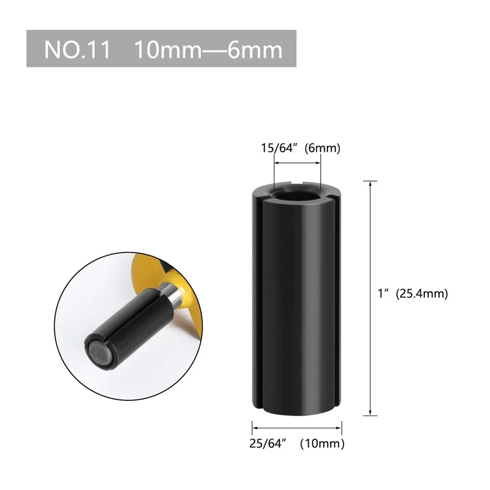 12pcs Metal CNC Router Bit Adapter Collet Set For Woodworking Milling Cutter Shank Converter Holder Engraving Machine Tool