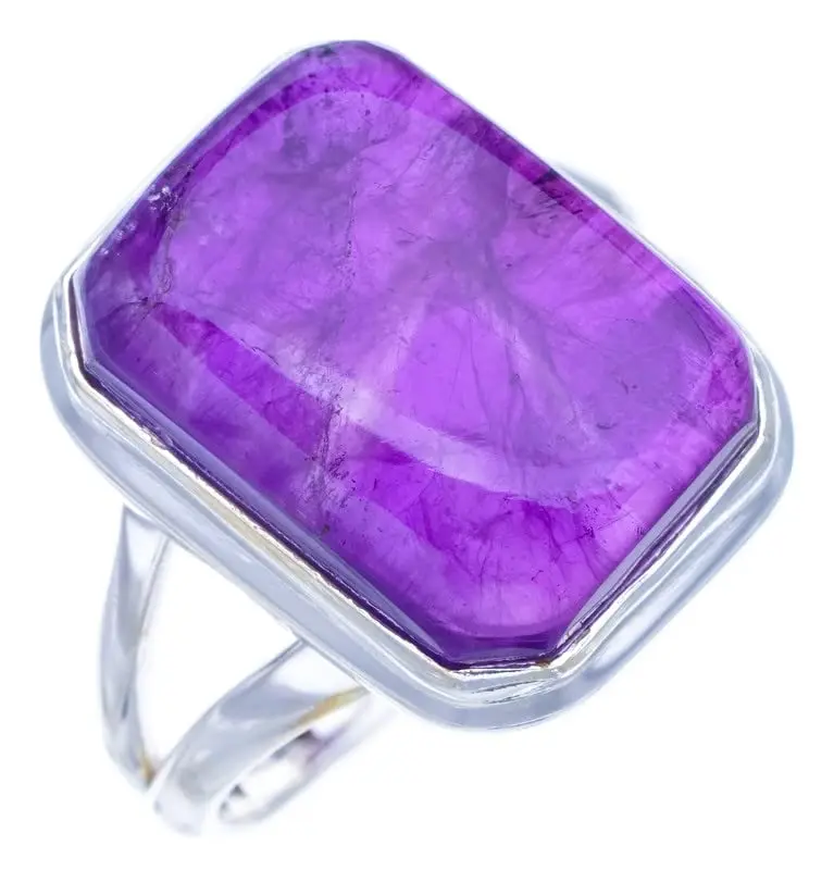 

StarGems® Natural Amethyst Handmade 925 Sterling Silver Ring 8.5 F2884