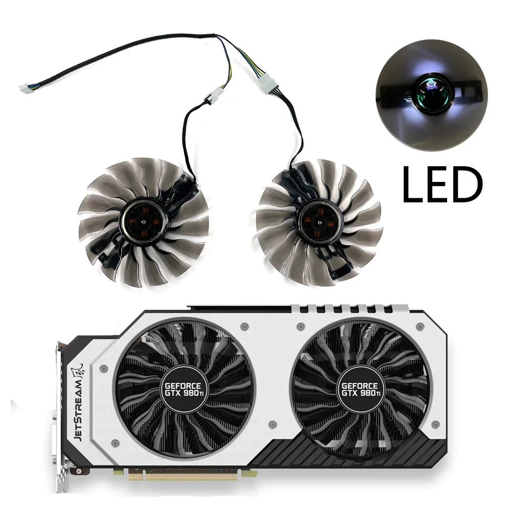 GAA8S2H 88MM 4PIN with LED Light GTX980TI GPU Fan for Palit GTX1080 ti GTX1070 Jetstream GTX980 Cooling Fan Replacement