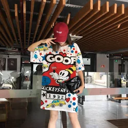 Goofy Nightdress Women's Summer Disney Pajamas Sports Leisure Homewear Sleeping Clothing Cartoon Printing Mesh Quick Dry Dress