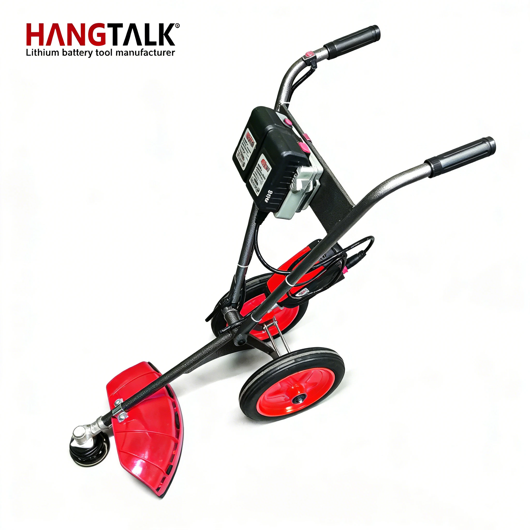 Kingson 21V Cordless Electric Wheel Brush Cutter Lawn Mower KM-23 DIY Self-Propelled with 350mm Cutting Width