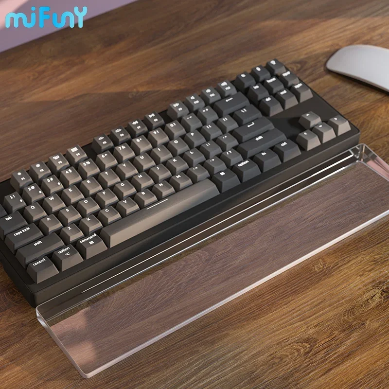 MiFuny Acrylic Frosted Transparent Keyboard Palm Rest Custom Wrist Rest Ergonomic for 60/68/75/87/98/104 Key Mechanical Keyboard