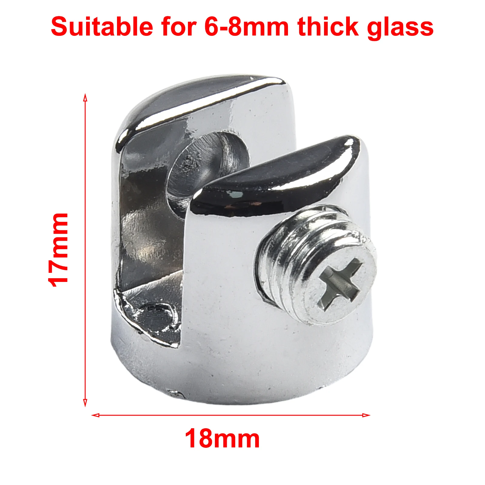 6-8mm Glass Shelf Support Clamp Brackets Clip Chrome Shelves Bathroom Mirror Tight Clips Holder Door Hardware