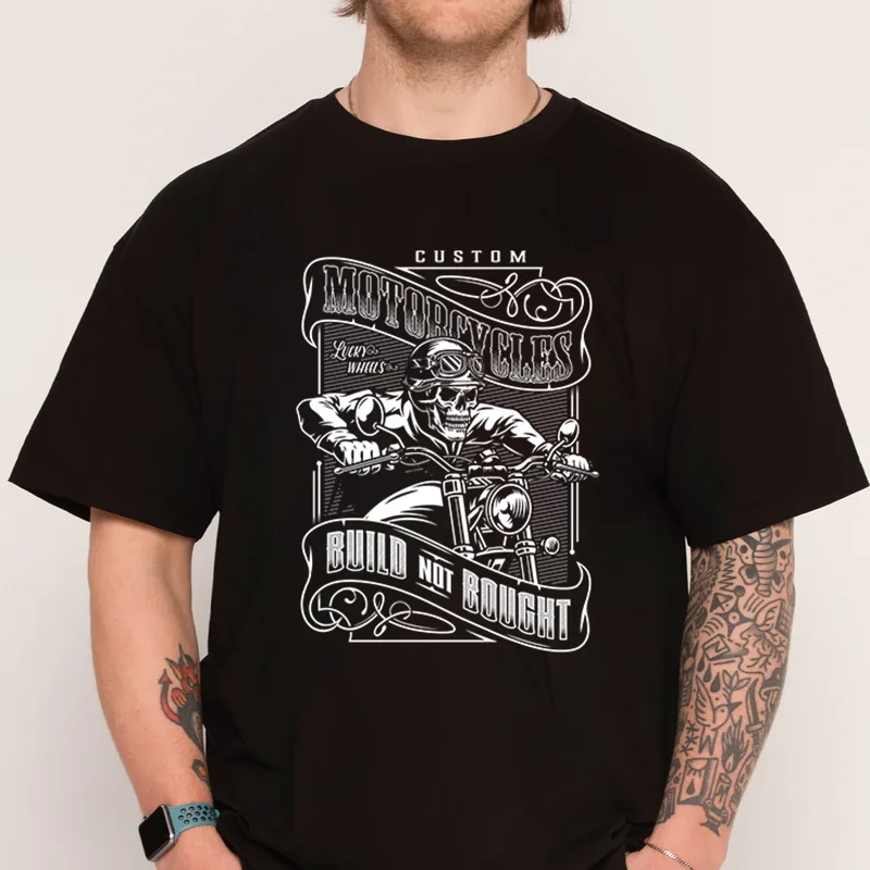 

Vintage Rider Motorcycle T-shirt New Fashion 100% Cotton Men Short Sleeve Printing O-Neck Casual T Shirt