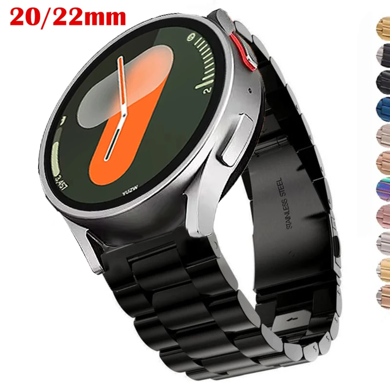 20mm 22mm Edelstahlarmband für Samsung Galaxy Watch 7 6 5 4 40mm 44mm 4 Metallarmband für Galaxy 4/6 Classic Band Correa